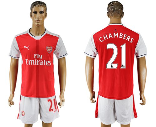 Arsenal #21 Chambers Home Soccer Club Jersey